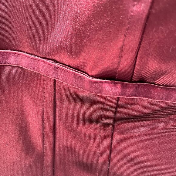 Wild Fable Satin Rosette Corset Top Velvet Burgundy Ruched Adjustable Large - Picture 4 of 7